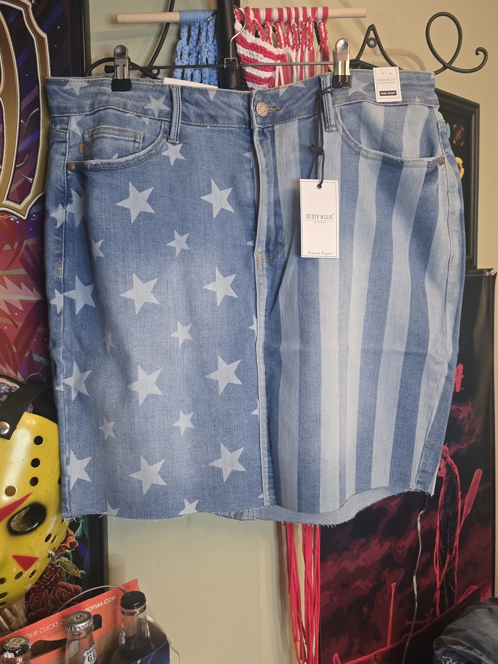 Judy Blue Women's Blue Star & Stripe Denim Skirt